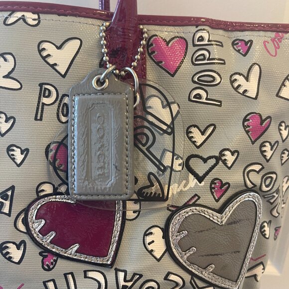 Coach Poppy Hearts Graffiti Tote - Picture 3 of 7